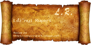 Lányi Rupert névjegykártya